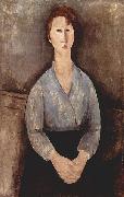 Amedeo Modigliani Sitzende Frau mit blauer Bluse oil painting on canvas